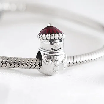 Autentické S925 Perličiek DIY Šperky Santa Vianočné Snehuliak Kúzlo fit Lady Náramok Náramok