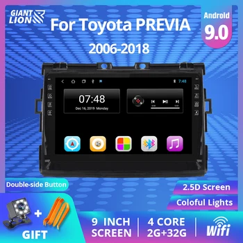 Auto 2Din Multimediálny Prehrávač Android 9.0 autorádia Pre Toyota Estima/PREVIA/Tarago/Canarado 2006-2018 Rádio GPS Stereo Navigáciu
