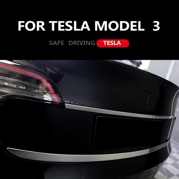 Auto Auto Príslušenstvo Zadné Ostrohové Kufor, Dvere, Veko & Hornej Zadných Dverí Prekrytie Pásov Kryt Výbava Svetlé Strieborné Vhodné Pre Tesla Model 3