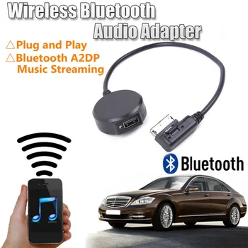 Auto Bezdrôtový Adaptér Bluetooth Auto Rozhranie USB Hudby AUX Pre Mercedes Benz MMI Plastový Black