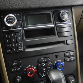 Auto Dekorácie Interiéru Acc Klimatizácia Fan Tlačidlo Audio Stereo Ovládanie Hlasitosti Gombík Krúžok Kryt držiak pre Volvo XC90 2009-