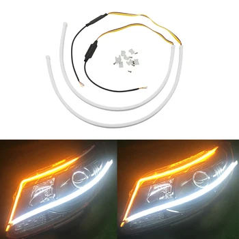 Auto Denných prevádzkových Lampa DRL Pružné, Mäkké Rúrky LED Pásy Zase Signál Svetlo Na Hyundai Creta Tucson i30 i25 i20 ix35 Solaris