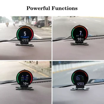 Auto Head-Up Display OBD GPS HUD prekročenia rýchlosti Výstražný Systém Projektor čelné Sklo Automatické Elektronické Napätie Alarm