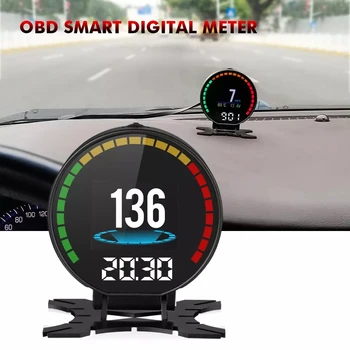 Auto Head-Up Display OBD GPS HUD prekročenia rýchlosti Výstražný Systém Projektor čelné Sklo Automatické Elektronické Napätie Alarm