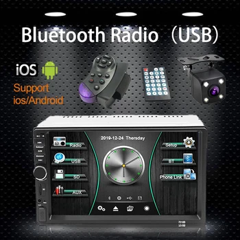 Auto monitor 2 Din 7 palcový autorádia Dotykový Displej Multimediálneho Prehrávača Stereo MP5 Zrkadlo Android / IOS Bluetooth, FM, SD, USB, AUX Vstup