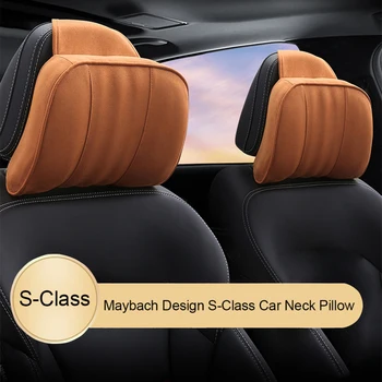 Auto opierky hlavy Maybach Dizajn S-Class Ultra Mäkký Vankúš Semiš Textílie Pohodlné Krčný Vankúš sedáky Podporu pre Univerzálne