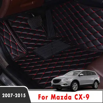 Auto Podlahové Rohože Pre Mazda CX-9 CX9 2013 2012 2011 2010 2009 2008 2007 5 sedadlá Auto Kožené Koberce Nepremokavé Ochranu