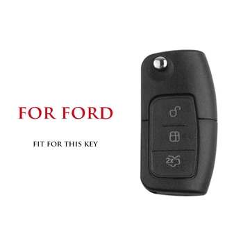 Auto-pokrýva Originálne kožené kľúča Vozidla prípade Zliatiny Zinku Kovový prívesok na krúžok Fob pre Ford Focus 2 MK2 Fiesta Mondeo, C Max, S Max