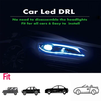 Auto Príslušenstvo, Najnovšie Magické Farebné LED Svetlá pre Denné svietenie Auto Tečie Zase Signál Sprievodca Pásy Svetlometu Montáž 12V