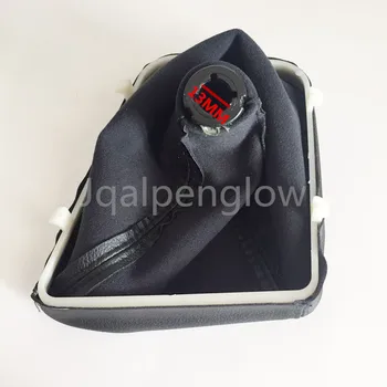 Auto Radenie Stick, Manuál Shift Boot Čierna Kožená Topánka S Plastový Rám Pre BMW radu 3 E46