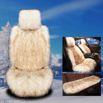 Auto sedáku zimu vlk vlasy plyšové auto mat jeseň a v zime auto univerzálny sedák pohodlné teplé plyšový vankúš