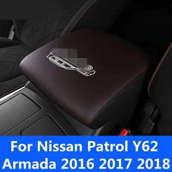 Auto strednej kontajner opierkou box PU Kožené auto auto-styling obsah poľa držiak Pre Nissan Patrol Y62 Armada 2016 2017 2018