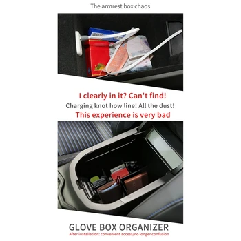 Auto Strednej lakťovej opierky Interval Úložný Box pre Toyota RAV4 2019 2020 XA50 RAV4 Konzoly Upratovanie Box Centrálna Úložný Box