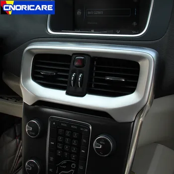 Auto Stredovej Konzoly Klimatizácia Zásuvky Rám Dekoratívne Nálepky Výbava Nerezovej Ocele Pre Volvo V40 2012-17 Dizajn Interiéru