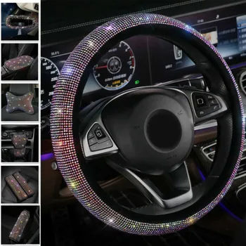 Auto Styling farba Drahokamu interiérové doplnky pre ženy Ramenný Radiacej volant Crystal bezpečnostným pásom popruh pad