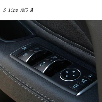 Auto styling okno výťah tlačidlá switch dekorácie kryt Nálepky výbava pre Mercedes Benz C E Trieda W204 W212 Interiérové Doplnky