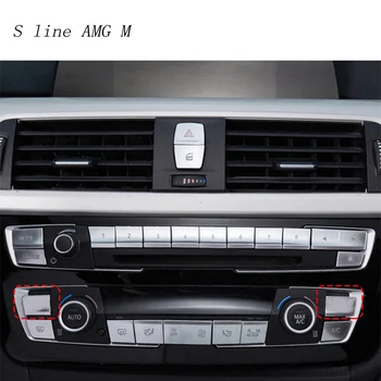 Auto styling Ovládanie klimatizácie CD panel tlačidlo krytu Sitckers Pre BMW 3 4 Série 3GT F30 F32 F34 Interiéru Auto Príslušenstvo