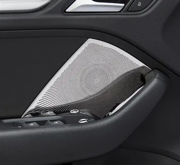 Auto styling pre Audi A3 8V sedan-2017 Nehrdzavejúcej ocele, Nálepky, audio reproduktorov kryt zdobenie interiérom výliskov
