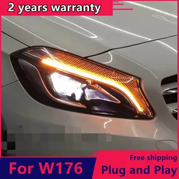 Auto styling Pre Auto Styling Head Lampa pre Benz A180 A200 roky 2013-2018 LED Reflektor W176 LED DRL svetlometu montáž