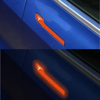 Auto styling Pre Tesla MODEL S X 3 dvere, rukoväť, reflexné nálepky auto dekorácie-nálepky poškriabaniu nálepky rukoväť ochrana