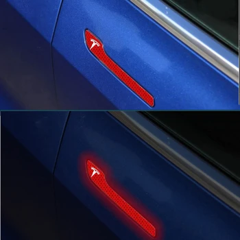 Auto styling Pre Tesla MODEL S X 3 dvere, rukoväť, reflexné nálepky auto dekorácie-nálepky poškriabaniu nálepky rukoväť ochrana