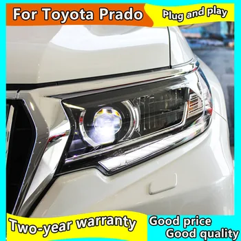 Auto styling pre Toyota 2018 2019 Prado VŠETKY LED reflektor Pôdy cruiser prado s dynamickým zase signál LED reflektor Príslušenstvo