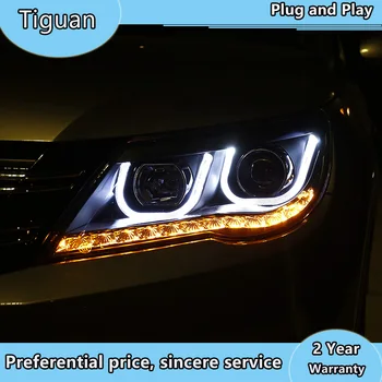 Auto Styling Pre VW 2010-2013 Tiguan Svetlomety Nový Tiguan LED Reflektor DRL Objektív Dvojitý Lúč HID H7 Xenon Auto Príslušenstvo