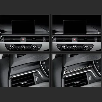 Auto Styling Uhlíkových Vlákien Navigáciu Dekorácie Rám, Kryt Palubnej Dosky Odtlačkový Nálepky Výbava Pre Audi A4 B9 2017-19 Auto Príslušenstvo
