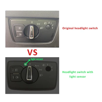 Auto svetlometu prepínač pre passat b8 2016 2019 automatické svetelný senzor modul foglamp radič farlamp tlačidlo súpravy, príslušenstvo