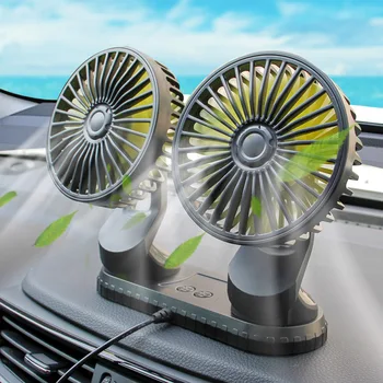 Auto Ventilátor, Nízku hlučnosť automatické otáčanie ventilátor, Multi-function Automobilov, Dodávok, 3-režim USB dual-head, auto klimatizácia, ventilátor