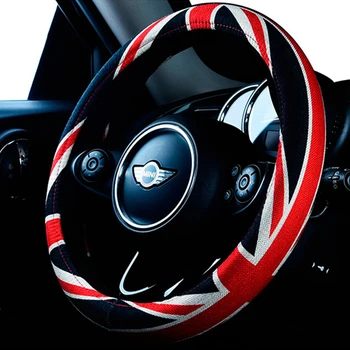Auto Volant, Kryt 37-38 cm Univerzálny Bavlny a ľanu Anti-slip Štyri ročné obdobia Auto Príslušenstvo Pre BMW MINI Cooper