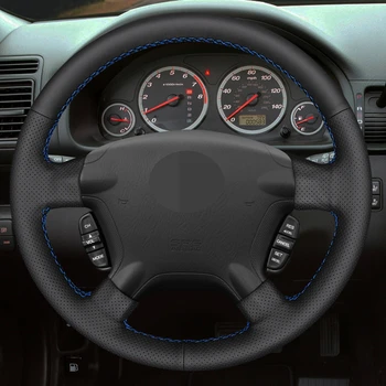 Auto Volant, Kryt DIY Ručne šité Čierne Originálne Kožené Pre Honda CR-V CRV 2002-2006