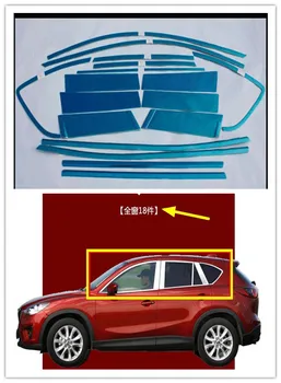 Auto Úplné Okno Orezania Dekorácie Pásky z Nehrdzavejúcej Ocele Auto Styling Príslušenstvo Kryt Výbava Pre Mazda CX-5 CX5 2013 2016