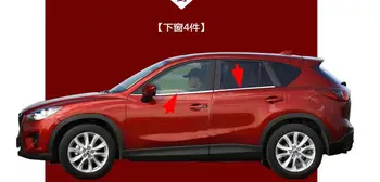 Auto Úplné Okno Orezania Dekorácie Pásky z Nehrdzavejúcej Ocele Auto Styling Príslušenstvo Kryt Výbava Pre Mazda CX-5 CX5 2013 2016