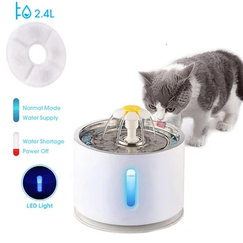 Automatické Mačka Fontána Pet Pitnej Vody Dávkovač 2.4 L Elektrický LED Pes, Pet Nápojové Fontány Pitnej Misy Feeder Filter