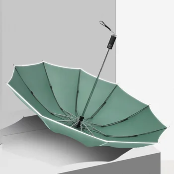 Automatické Skladanie Zadnej strane Dáždniky pre Mužov, Ženy Cestovanie Dážď Dáždniky Vetru Business 10Rib Parapluie Obrátený slnečník