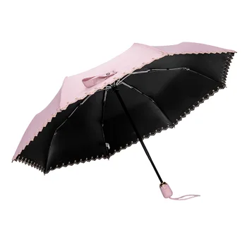 Automatické Tri-Fold Dáždnik Slnečný Dážď S Dvojakým Použitím Tieni Ženy Dáždnik Prenosný Mini Dáždnik Vetru Silné Dáždnik