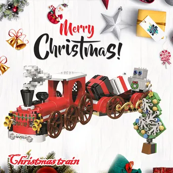 Autor Zimné Prázdniny Vianočné Stavebné Bloky Červený Vlak Snehuliak Techniku, Tehly Súpravy Vzdelávacie Hračky