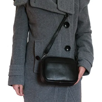 Autor žena, kožené kabelky malé luxusné taška cez rameno kríža telo módne tašky cez plece ženy čierne originálne kožené kabelky