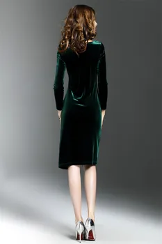 AYUNSUE Žien Zelenej Zamatovej Šaty Vestidos Plus Veľkosť Elegantné Jeseň Zima Velúrové Party Šaty Žien Bodycon Sexy Šaty WXF529