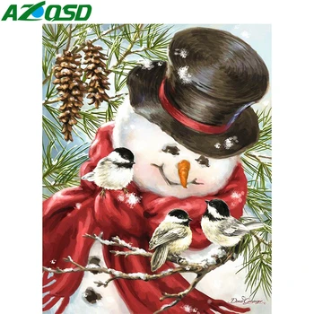 AZQSD Diamond Maľovanie Snehuliak Zimné Cross Stitch 5d Diy Diamond Výšivky Cartoon Mozaiky Ručné Darček Vyšívanie