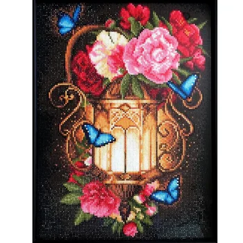 AZQSD DIY Diamond Výšivky, Kvetinové Mozaiky Plný Vrták Diamond Maľovanie Kvet, Motýľ Cross Stitch Drahokamu Domova