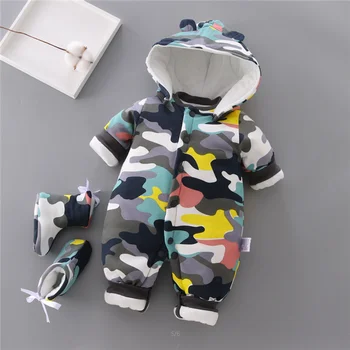 Baby boy dievčatá teplé remienky zimné novorodenca hrubé jumpsuit pre bebe chlapci batoľa bavlnené oblečenie dieťa celkové oblečenie 2020 nové