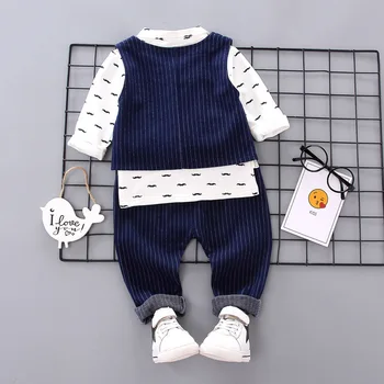 Baby Chlapci Oblečenie 2020 Jar Jeseň Šport Vyhovuje Batoľa Chlapčenské Odevy 3ks Cartoon Medveď Vesta Dlhým Rukávom Nohavice Pre Deti
