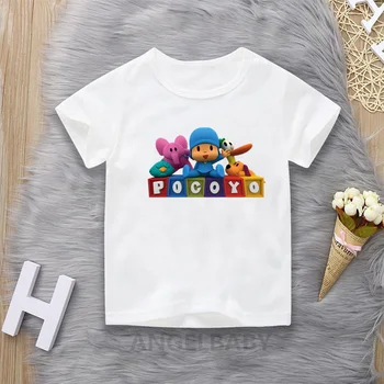 Baby Detský Letný Cartoon Pocoyo Print T shirt Zábavné Chlapci Topy Roztomilé Dieťa Dievčatá Oblečenie Detí Krátky Rukáv T-shirt