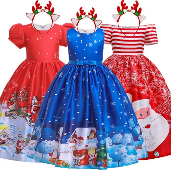 Baby Dievčatá Chirstmas Santa Claus Princess Party Šaty Deti Deti Na Vianoce, Cosplay Šaty Nový Rok Party Dresse Vestidos Oblečenie