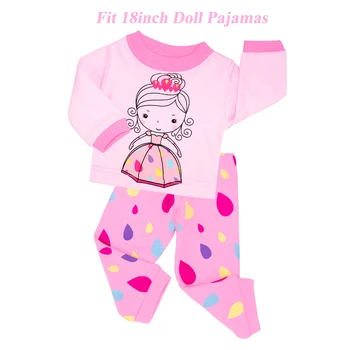 Baby doll oblečenie sady dievčatá dlhý rukáv pyžamo deti princezná domáce oblečenie detí cartoon sleepwear pijamas 2-8T