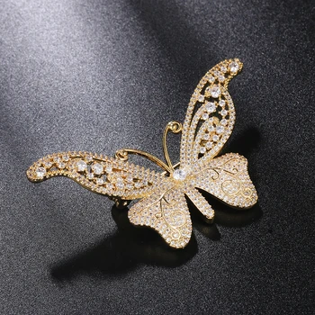 Baiduqiandu Zbrusu Nový Príchod Vysokej Kvality Shinning Cubic Zirconia Micro Pave Motýľ Brošňa Kolíky pre Ženy