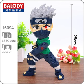 Balody 16094 Anime Naruto Hatake Kakashi Ninja Cartoon DIY 3D Model Diamond Mini Stavebné kamene, Tehly Hračka pre Deti, žiadne Okno