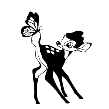 Bambi Motýľ, Láska Roztomilý Zvierat Jeleň Vinyl Odtlačkový Roztomilý A Zaujímavé Módne Nálepky Obtlačky